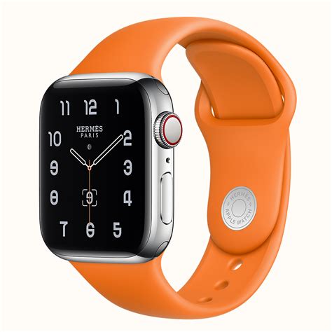 orange hermes apple watch band